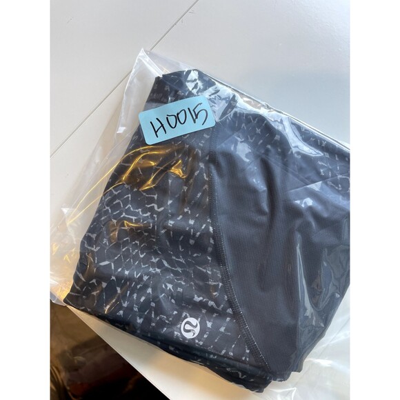 Lululemon Real Quick Crop Leggings Womens 4 Black Samba Snake Battleship Running - Picture 13 of 13